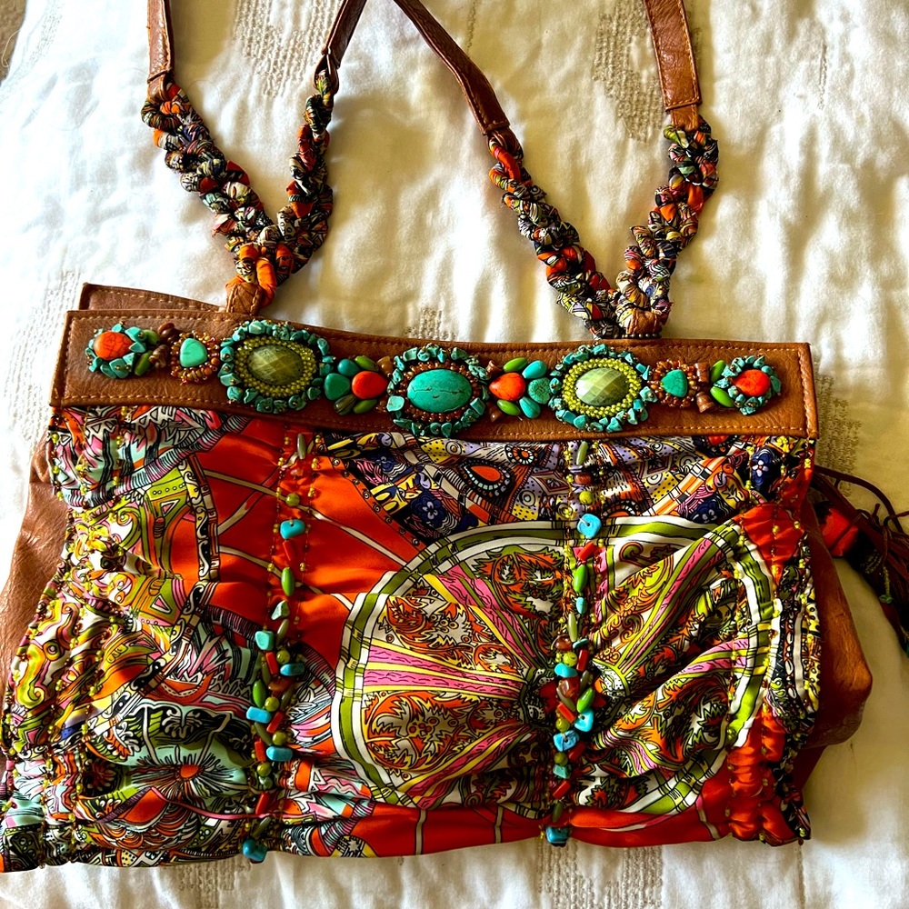 Mary Frances beaded shoulder bag